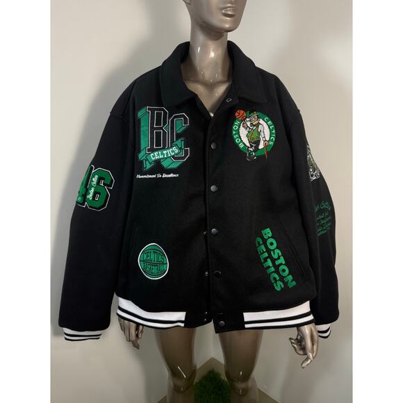 Celtics Ring Leader Varsity Jacket - Black/Green NWT - Picture 1 of 10